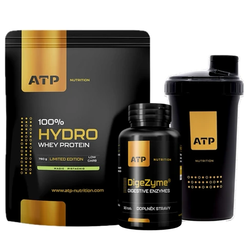 AKCE ATP Nutrition 100% Hydro Whey Protein 750 g + ZDARMA DigeZyme 30 tob + Šejkr 700 ml