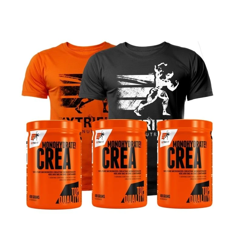 Special Offer 2+1 FREE Extrifit Crea Monohydrate 400 g + T-Shirt Extrifit