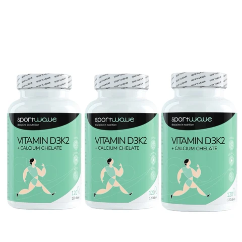 Special Offer 2+1 FREE SportWave® Vitamin D3K2 + Calcium chelate 120 tbl