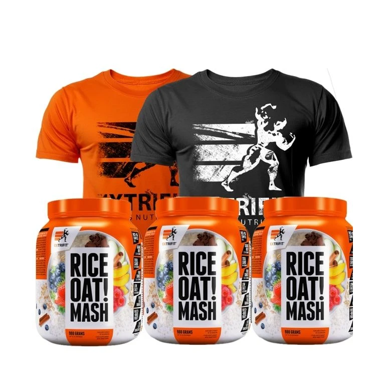 AKCE 2+1 ZDARMA Extrifit Rice Oat Mash 900 g + Triko Extrifit