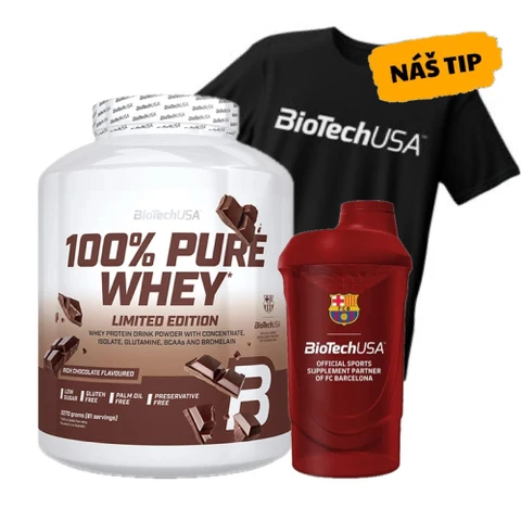 AKCE BioTech 100% Pure Whey 2270 g + ZDARMA Šejkr 600 ml + triko
