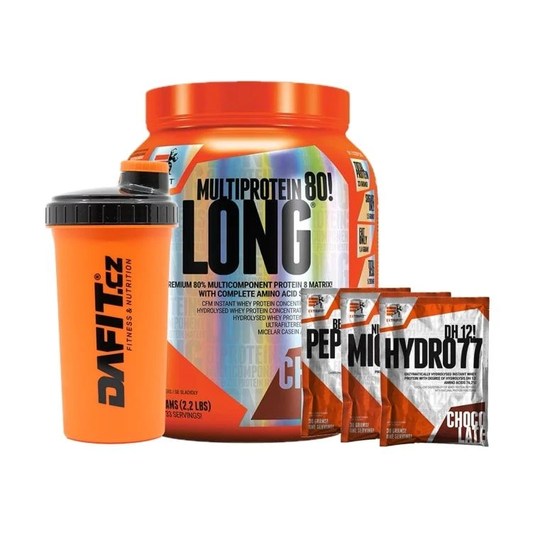 Special Offer Extrifit Long 80 Multiprotein 1000 g + FREE Shaker 700 ml + 3x sample