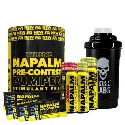 AKCE FA Napalm Pre-Contest Pumped Stimulant Free 350 g + ZDARMA Šejkr 600 ml + 7x vzorek