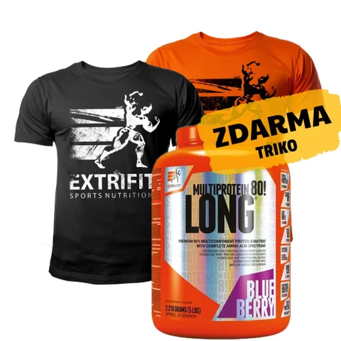 AKCE Extrifit Long 80 Multiprotein 2270 g + ZDARMA Triko Extrifit