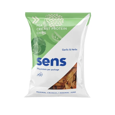 Sens Protein Chipsy s cvrččím proteinem 80 g česnek bylinky