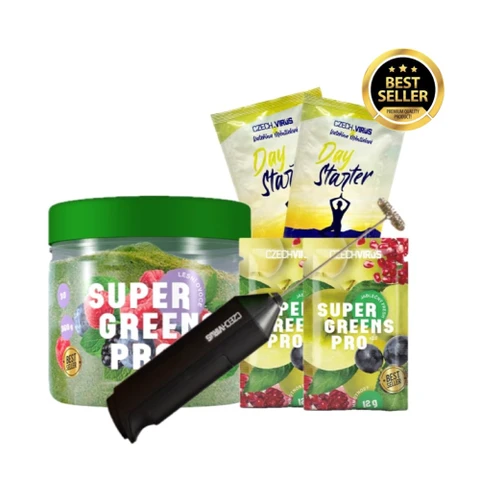 Special Offer Czech Virus Super Greens Pro V2.0 360 g + FREE Mixer + 4x sample