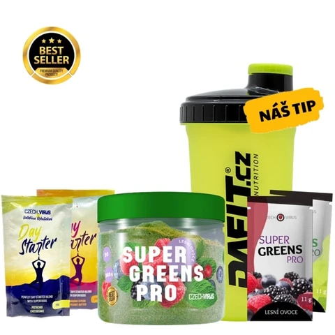 Special Offer Czech Virus Super Greens Pro V2.0 360 g + FREE Shaker 700 ml + 4x sample