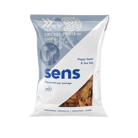 Sens Protein Chipsy s cvrččím proteinem 80 g mák mořská sůl