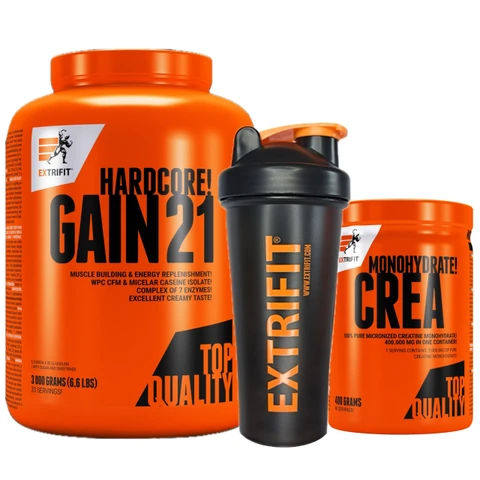 Special Offer Extrifit Hardcore Gain 21 3000 g + Crea Monohydrate 400 g + FREE Shaker