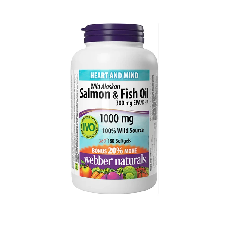 Webber Naturals Salmon Oil 1000 mg 300mg EPA/DHA 180 tob