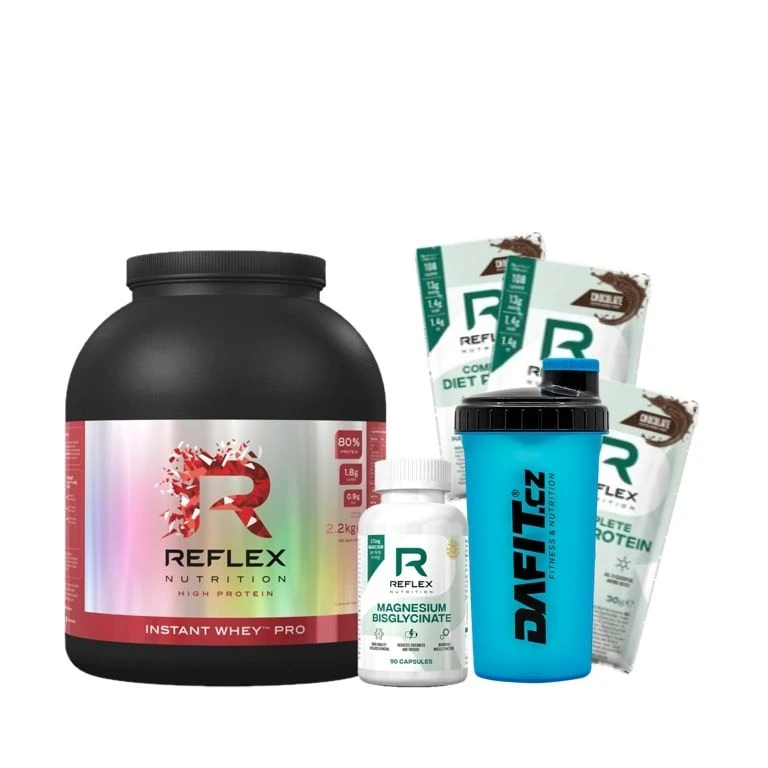 AKCE Reflex Instant Whey Pro 2200 g + ZDARMA Magnesium 90 cps + Šejkr 500 ml + 3x vzorek