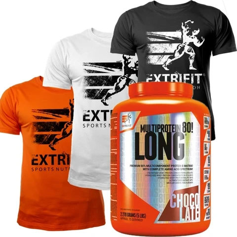 AKCE Extrifit Long 80 Multiprotein 2270 g + ZDARMA Triko Extrifit