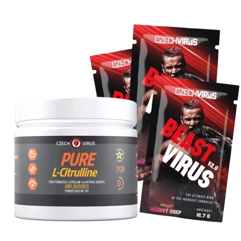 AKCE Czech Virus Pure L-Citrulline 350 g + ZDARMA 3x Best Virus 16,7 g